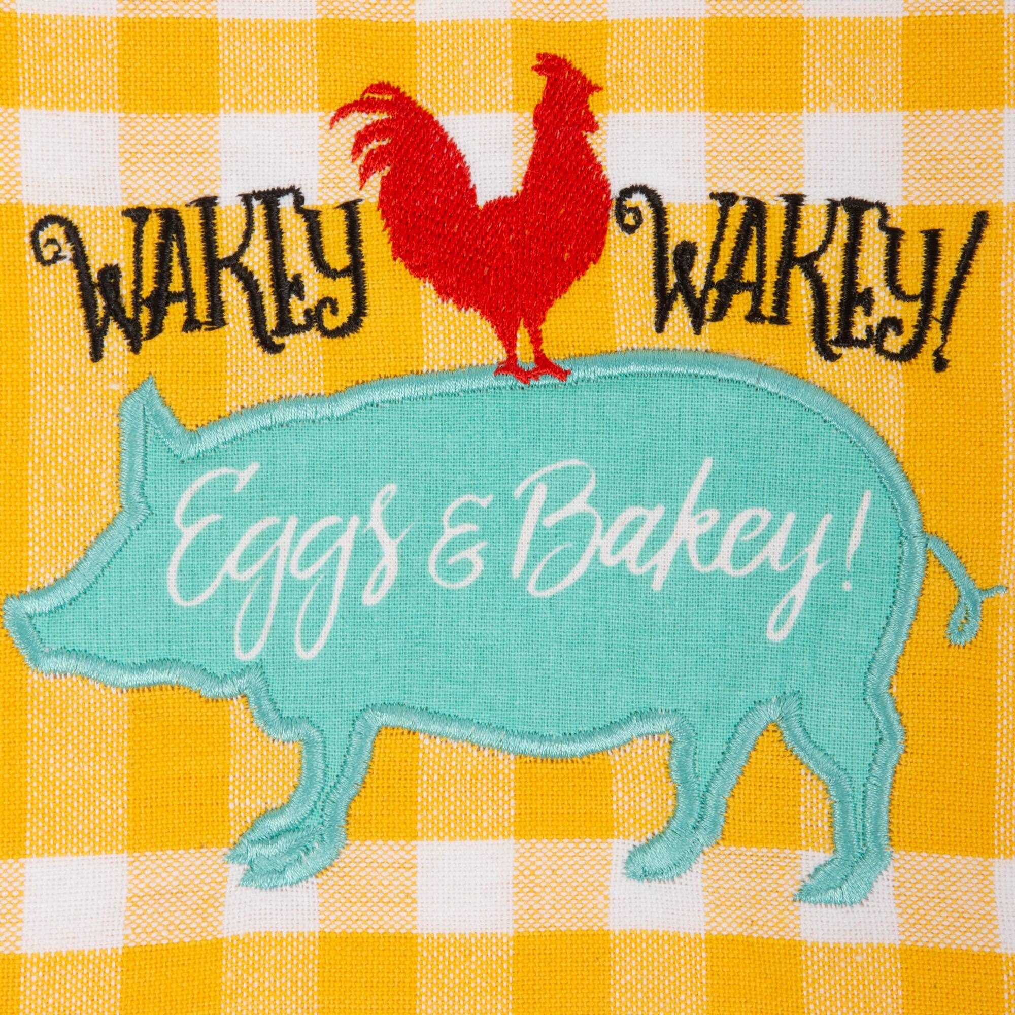 DII® Rise & Shine Breakfast Embroidered Dish Towel Set